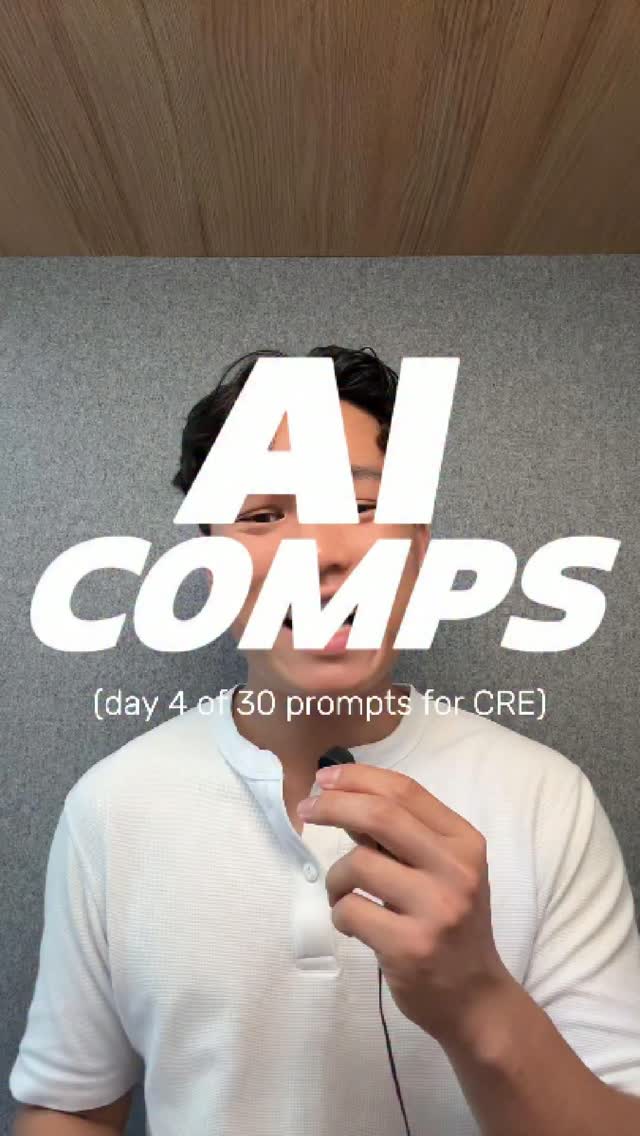 Fintok presenter beneath the title “AI COMPS” and “day 4 of 30 prompts for CRE”.