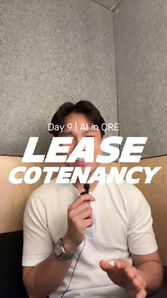 Fintok presenter beneath “Day 9 | AI in CRE” and “LEASE COTENANCY”.