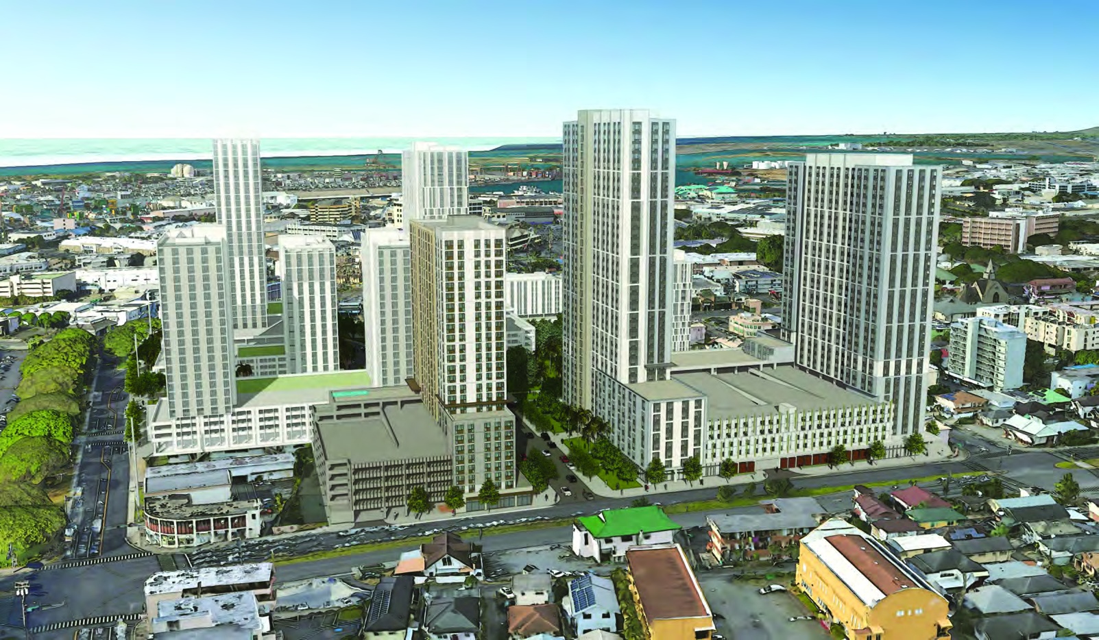 Official 2023 proposal rendering of the Mayor Wright Homes redevelopment; buildings are not completed