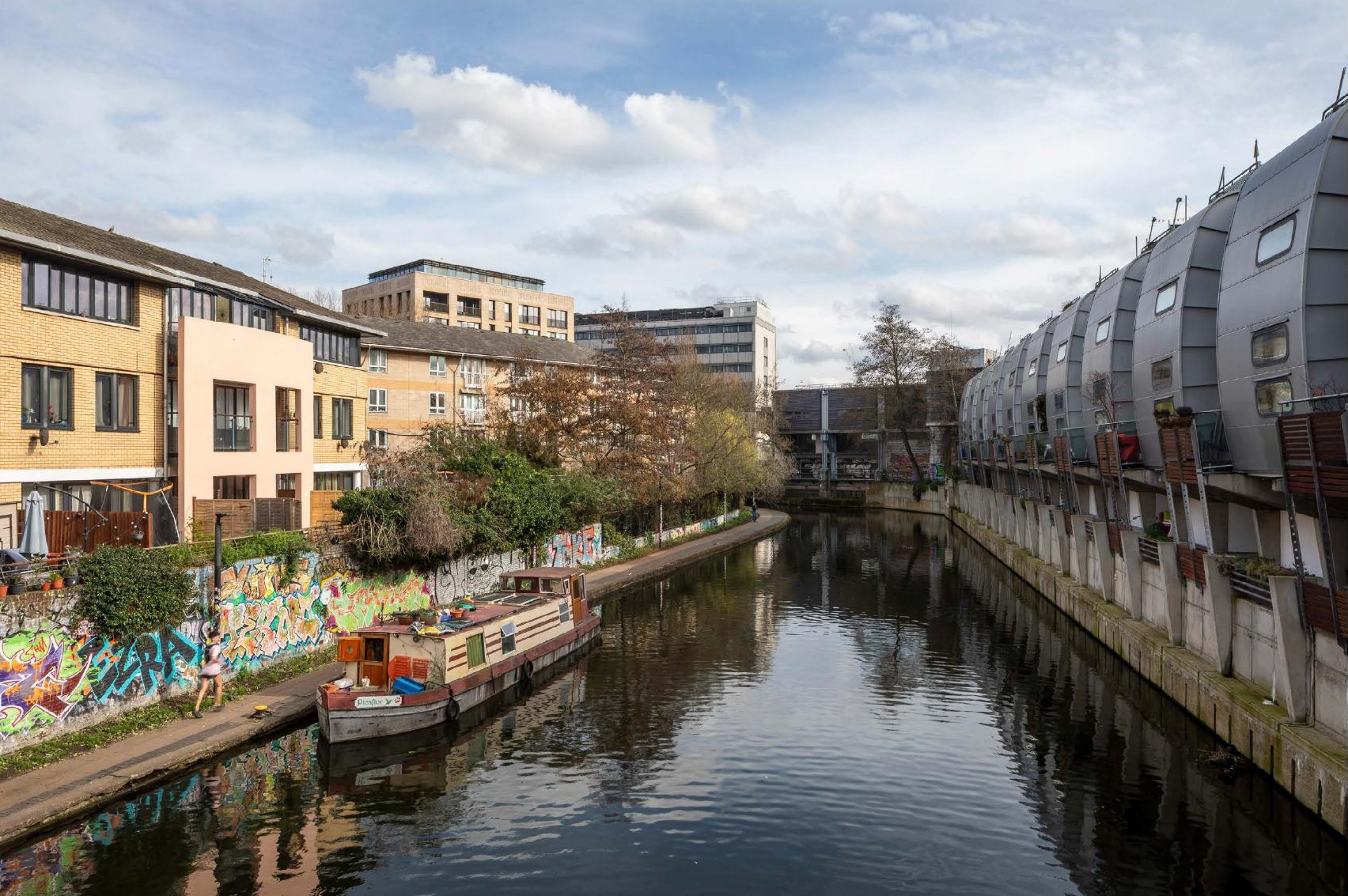 Regent’s Canal neighborhood context, with Shirley House visible in the distance