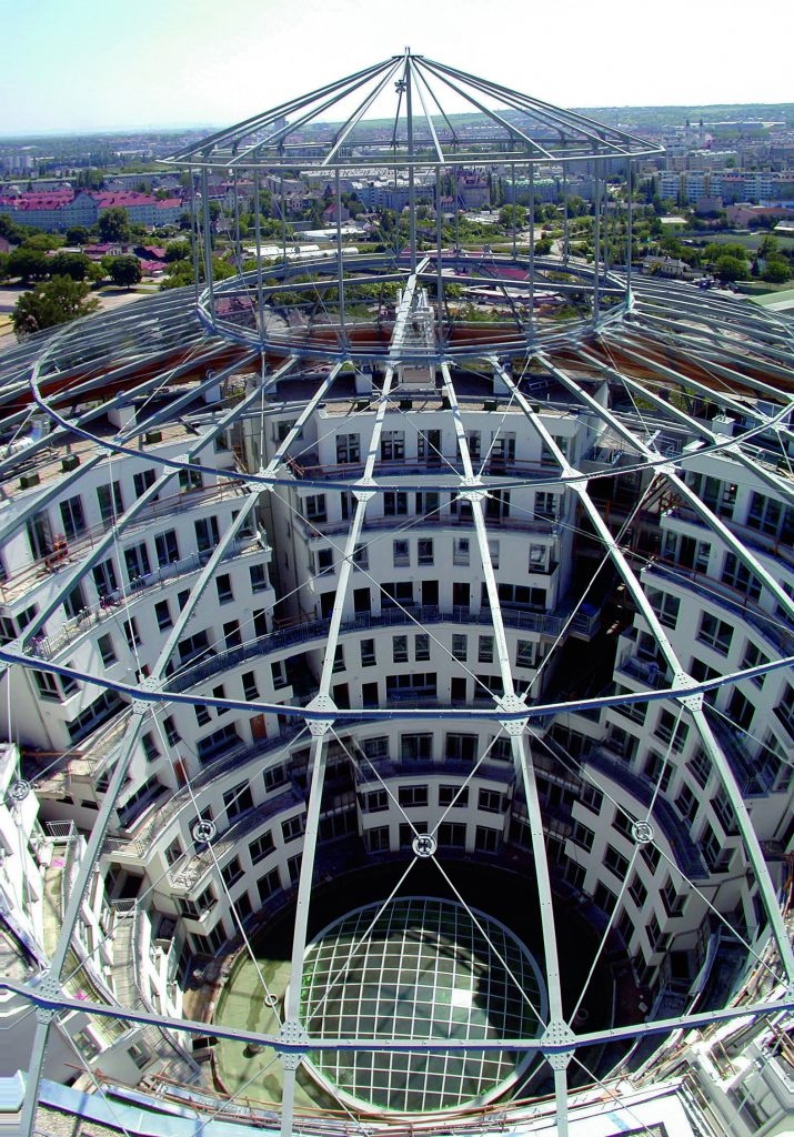 Stepped terraces and courtyard inside Gasometer C